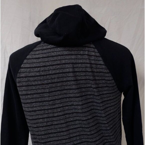 Rock & Republic Womens Medium Striped Black / Gray Full Zip Hooded Jacket Hoodie - Picture 8 of 14